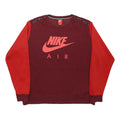 NIKE Mens Burgundy & Red Sweatshirt Crew Neck 2XL Nike Air Sportswear Pullover