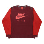 NIKE Mens Burgundy & Red Sweatshirt Crew Neck 2XL Nike Air Sportswear Pullover