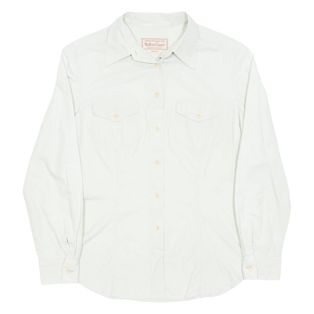 MARLBORO Womens Plain Shirt Beige Long Sleeve M