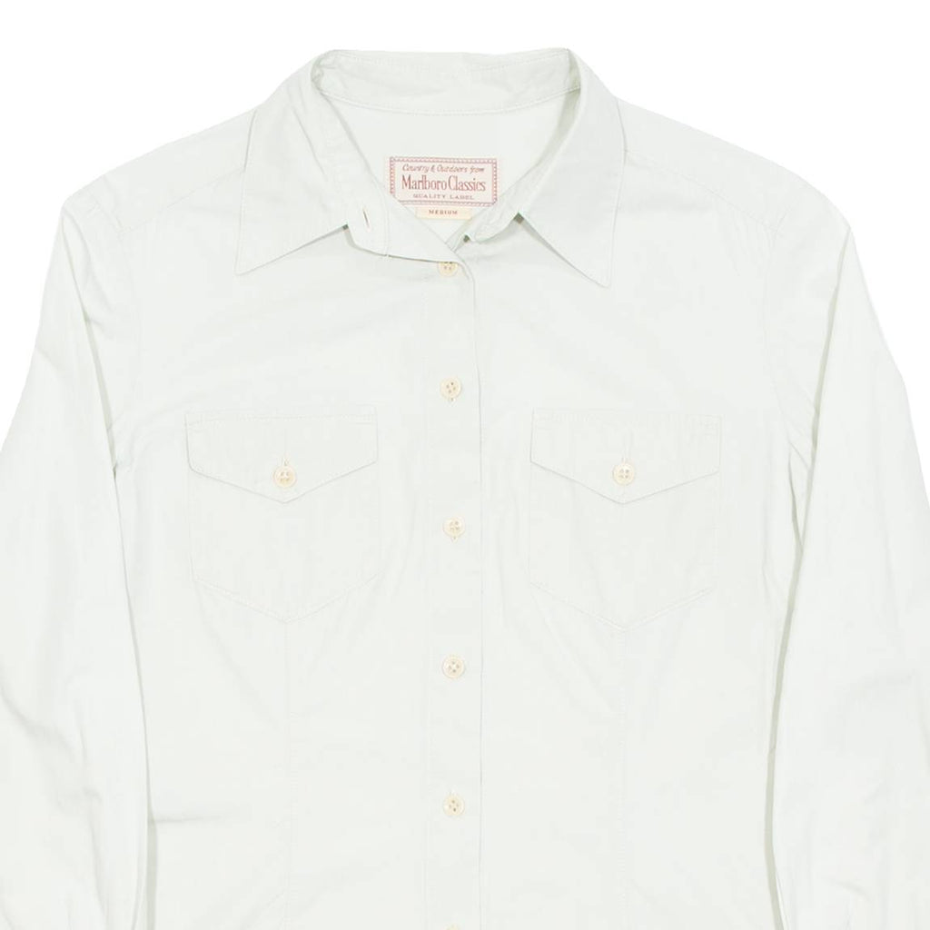MARLBORO Womens Plain Shirt Beige Long Sleeve M