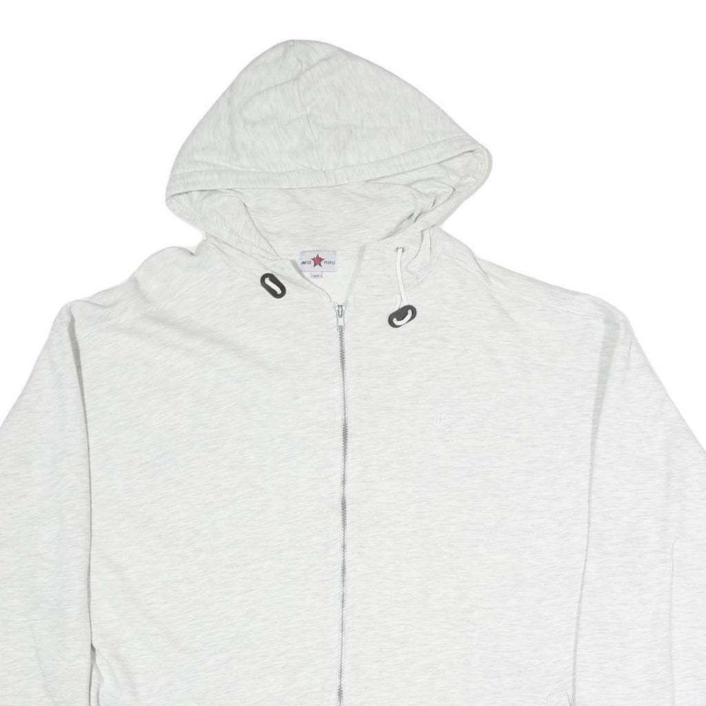 UNITED UP PEOPLE Mens White Full Zip Hoodie XL Cotton Blend Casual Wear