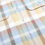 PENDLETON Mens Beige & Green Checked Cotton Shirt L Short Sleeve Casual