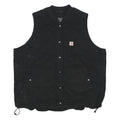 CARHARTT Womens Black Cotton Blend Quilted Button Jacket XL Workwear Vest