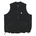 CARHARTT Womens Black Cotton Blend Quilted Button Jacket XL Workwear Vest