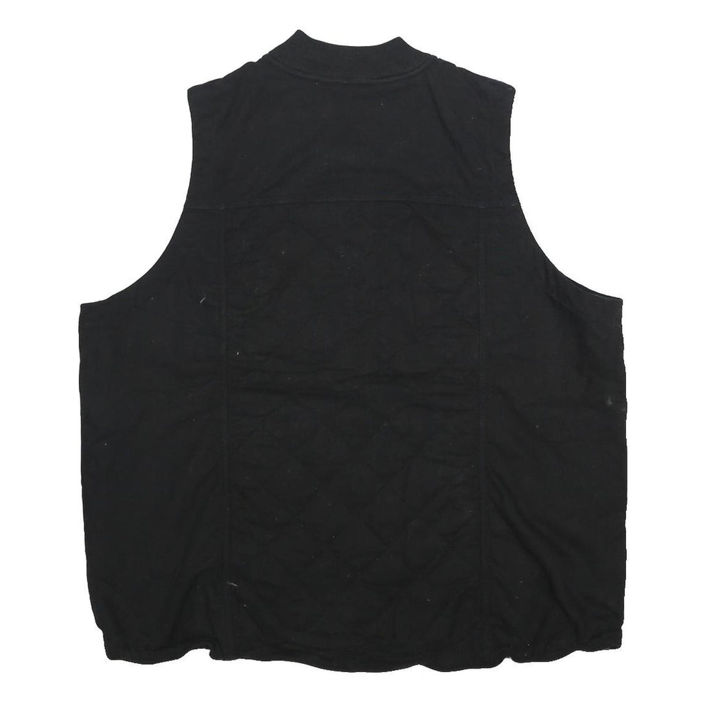 CARHARTT Womens Black Cotton Blend Quilted Button Jacket XL Workwear Vest
