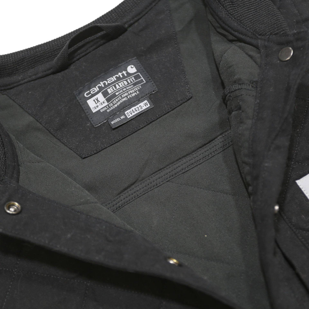 CARHARTT Womens Black Cotton Blend Quilted Button Jacket XL Workwear Vest