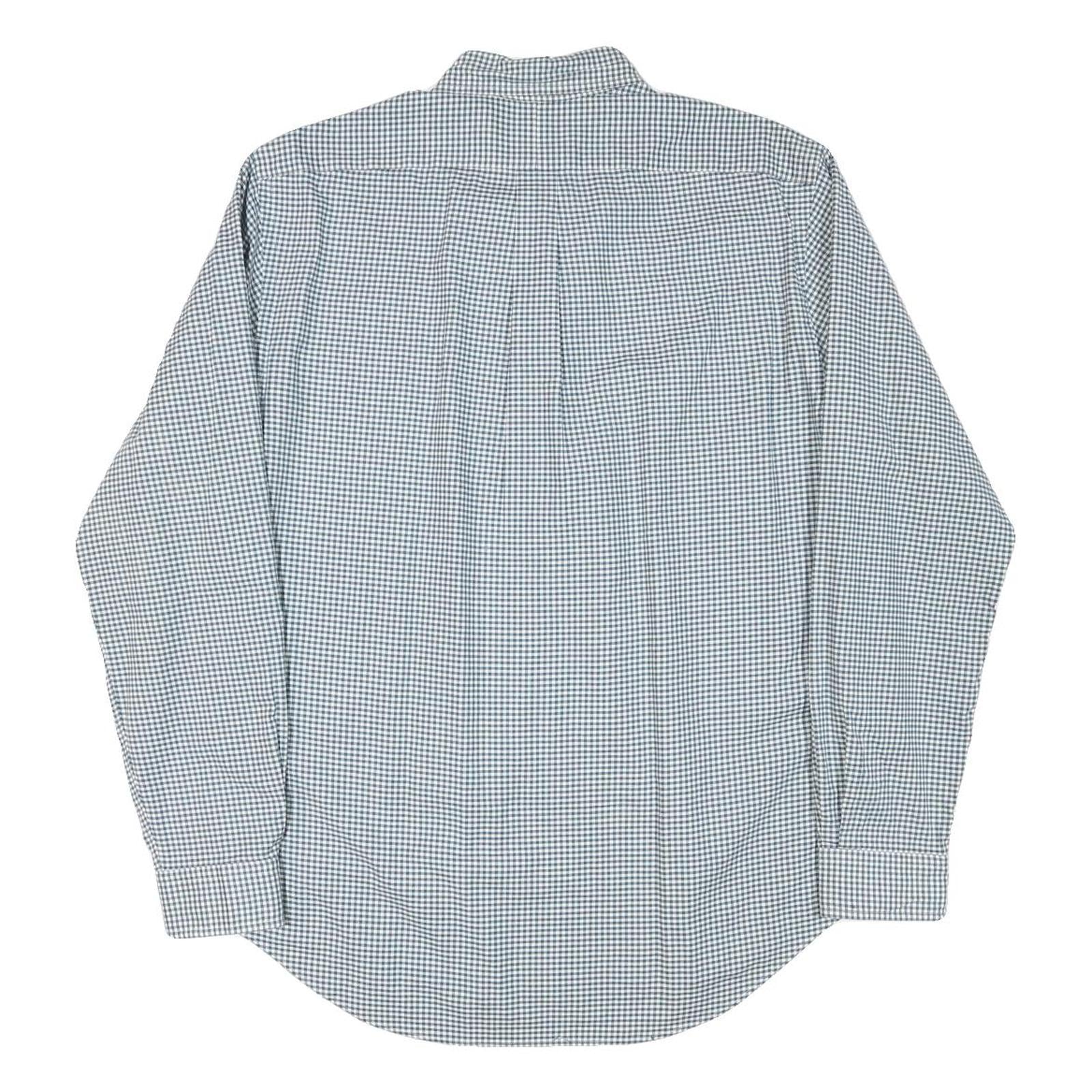 RALPH LAUREN Mens Blue Check Shirt L Cotton Blend Classic Button-Down Collar