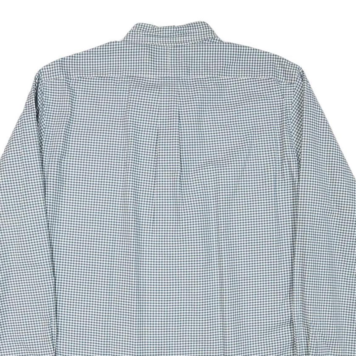 RALPH LAUREN Mens Blue Check Shirt L Cotton Blend Classic Button-Down Collar