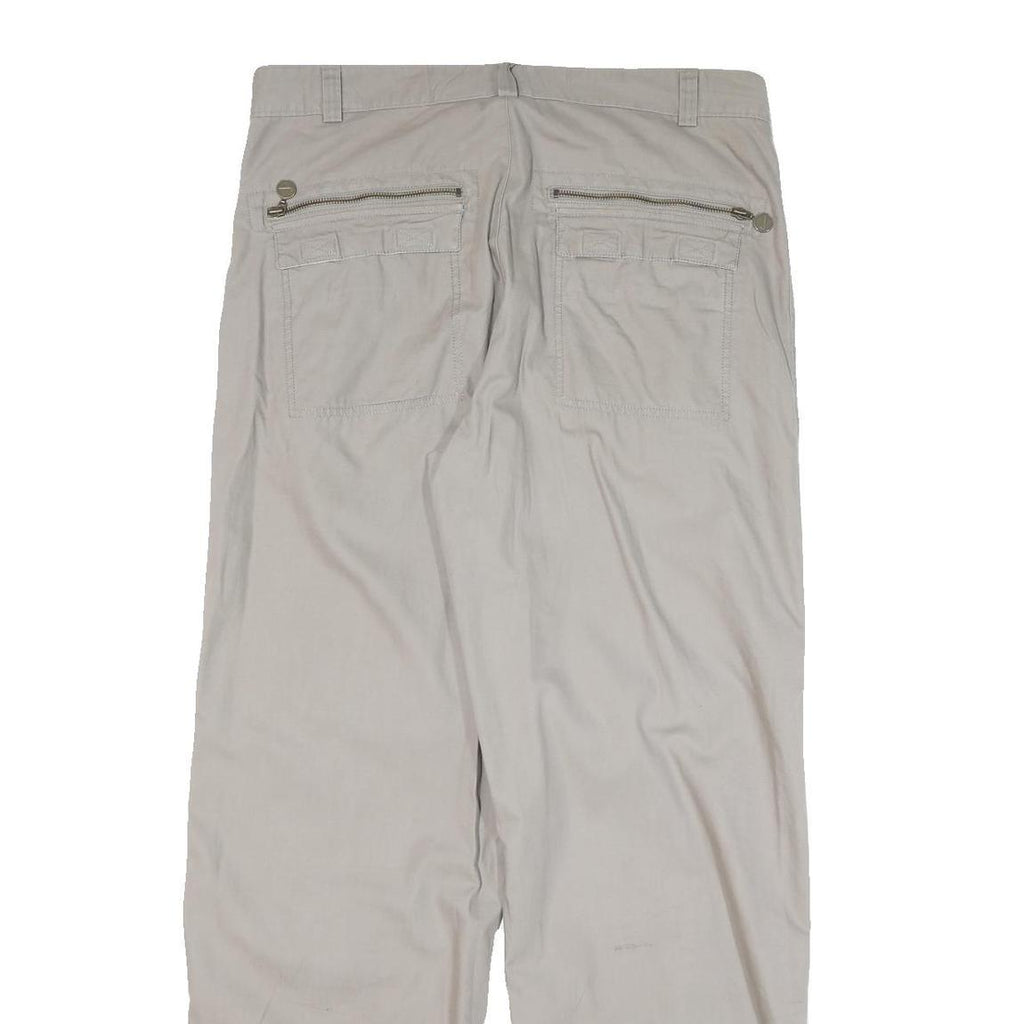 NIKE Mens Regular Fit Beige Cotton Blend Trousers W36 L32 Casual Zip Closure