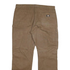 DICKIES Mens Cotton Blend Brown Regular Straight Trousers W40 L32 Workwear