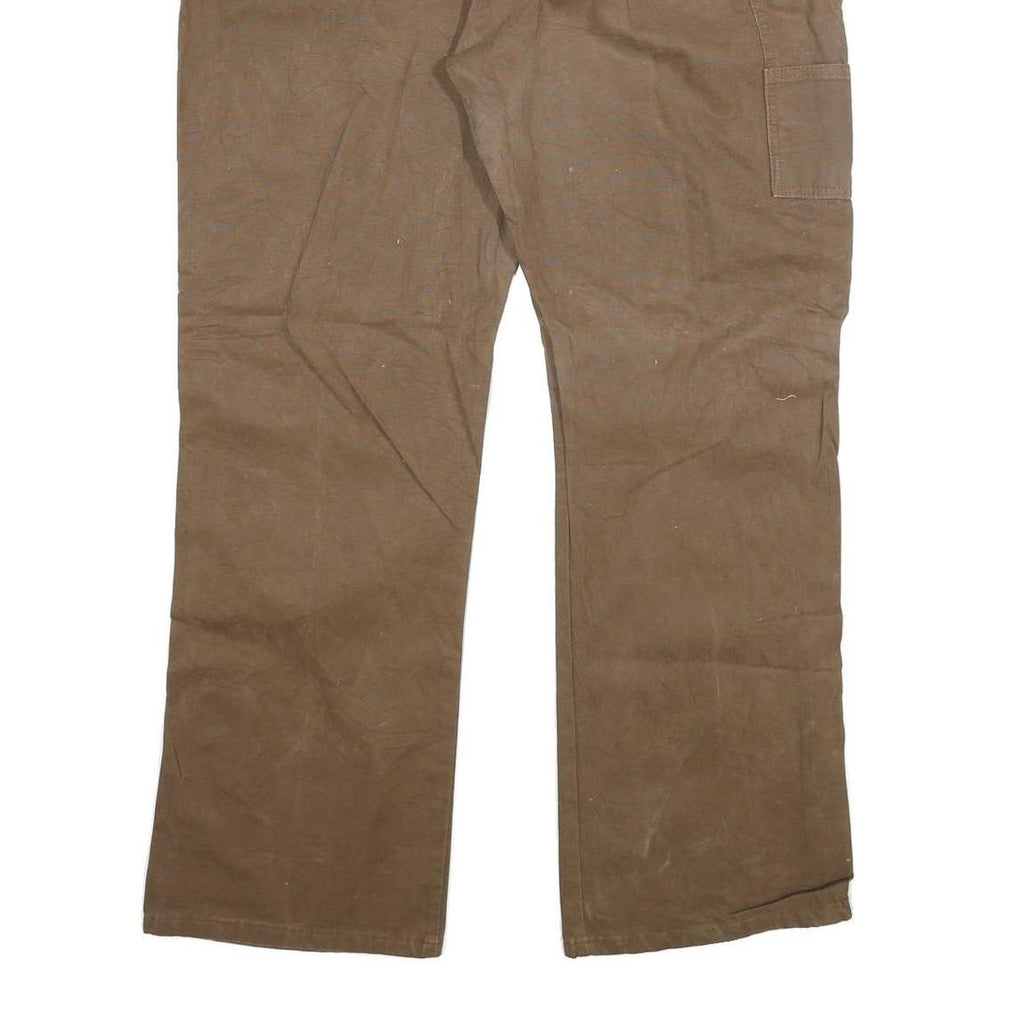 DICKIES Mens Cotton Blend Brown Regular Straight Trousers W40 L32 Workwear