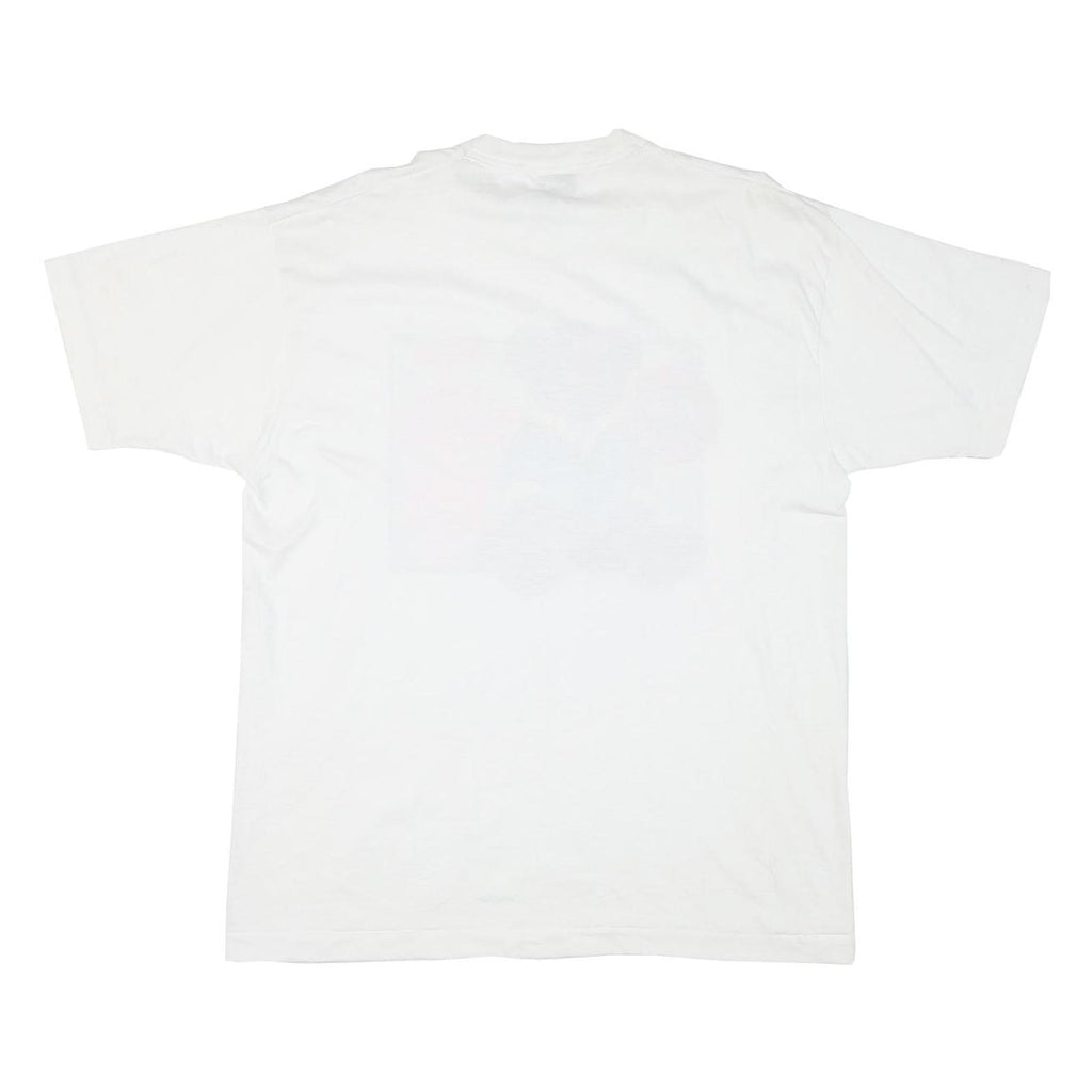 THE BEST Mens White Teddy Bear Graphic T-Shirt XL Short Sleeve Round Neck