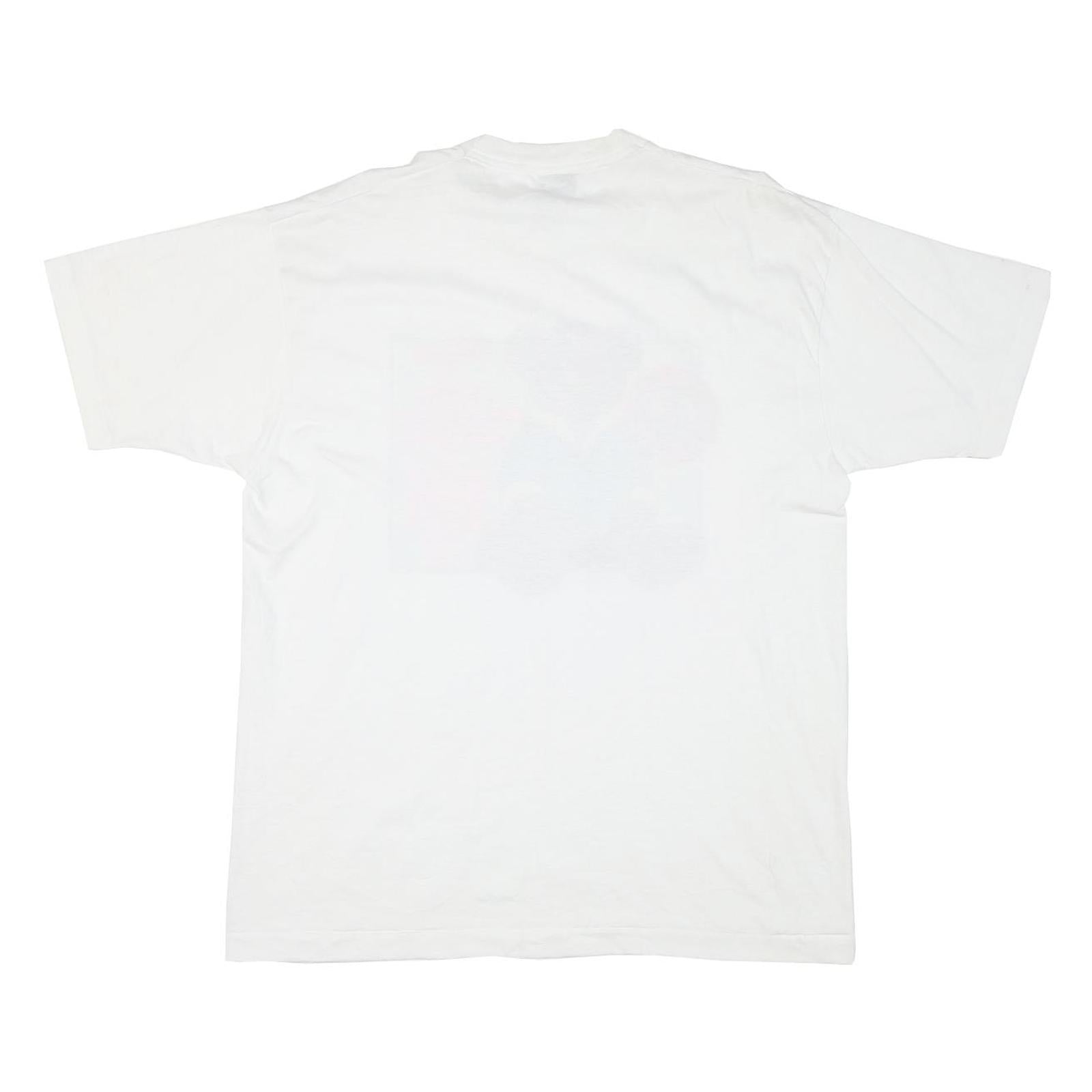 THE BEST Mens White Teddy Bear Graphic T-Shirt XL Short Sleeve Round Neck