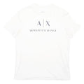 ARMANI EXCHANGE Mens White Logo Graphic T-Shirt L Short Sleeve Crew Neck Casual