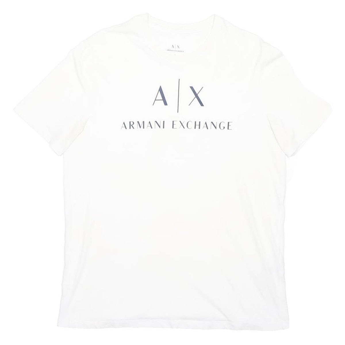 ARMANI EXCHANGE Mens White Logo Graphic T-Shirt L Short Sleeve Crew Neck Casual