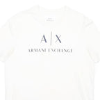 ARMANI EXCHANGE Mens White Logo Graphic T-Shirt L Short Sleeve Crew Neck Casual
