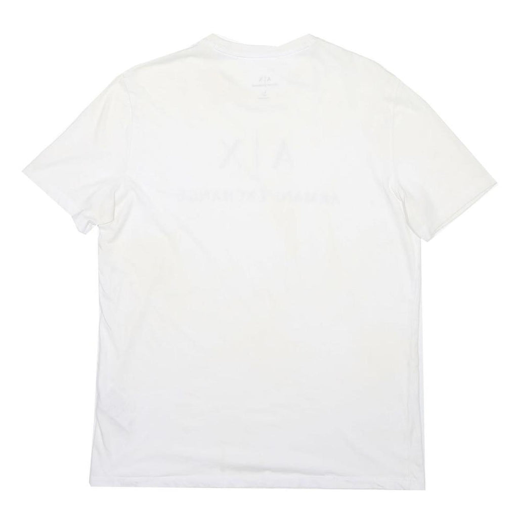 ARMANI EXCHANGE Mens White Logo Graphic T-Shirt L Short Sleeve Crew Neck Casual