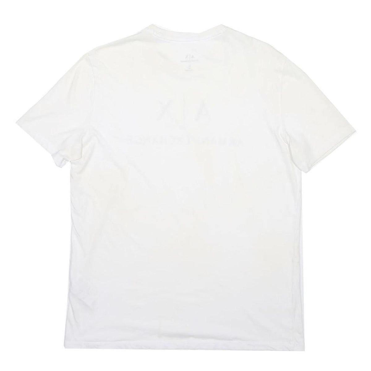 ARMANI EXCHANGE Mens White Logo Graphic T-Shirt L Short Sleeve Crew Neck Casual