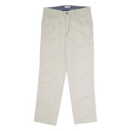 NAUTICA Mens Classic Beige Cotton Blend Trousers W34 L32 Zip Closure Comfortable