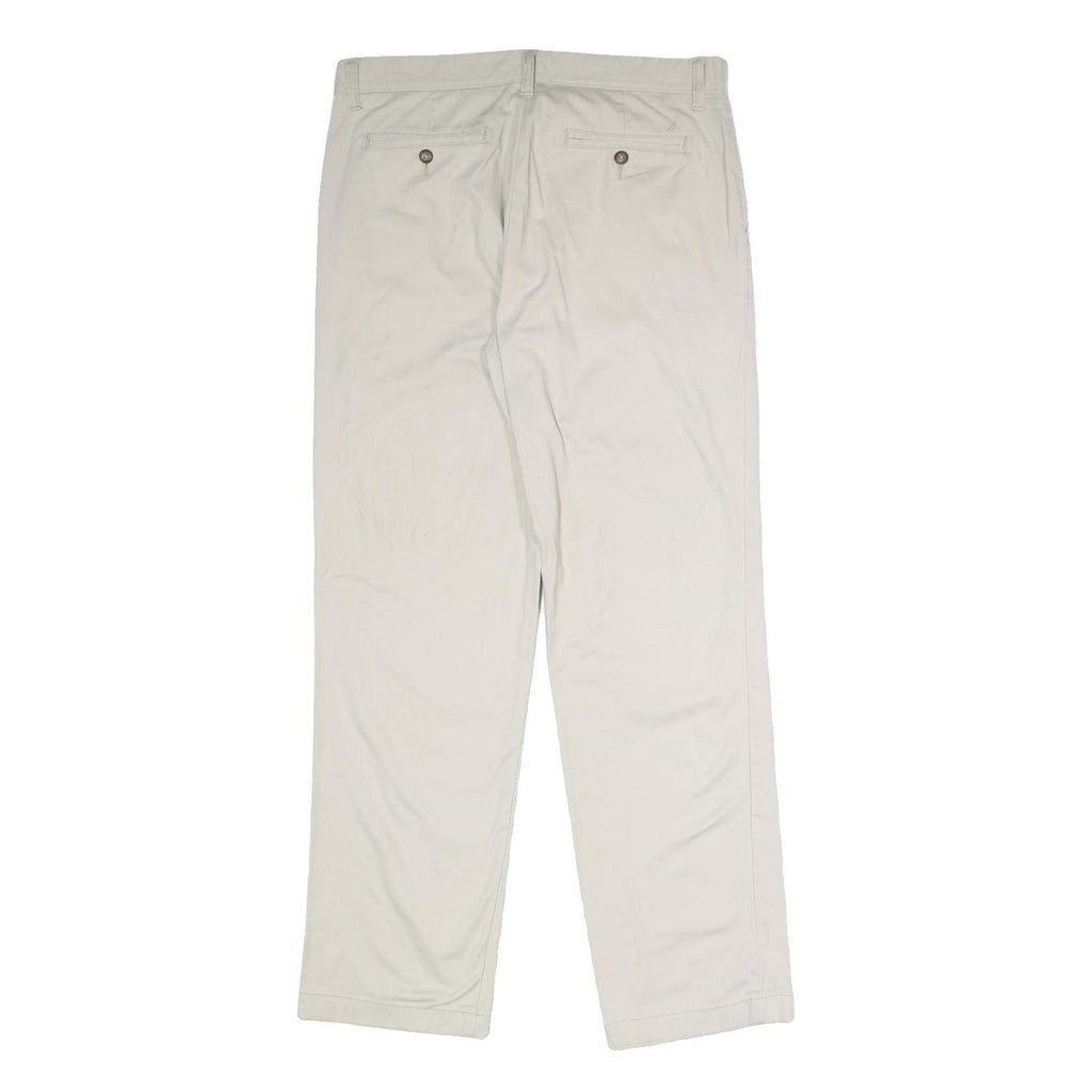 NAUTICA Mens Classic Beige Cotton Blend Trousers W34 L32 Zip Closure Comfortable