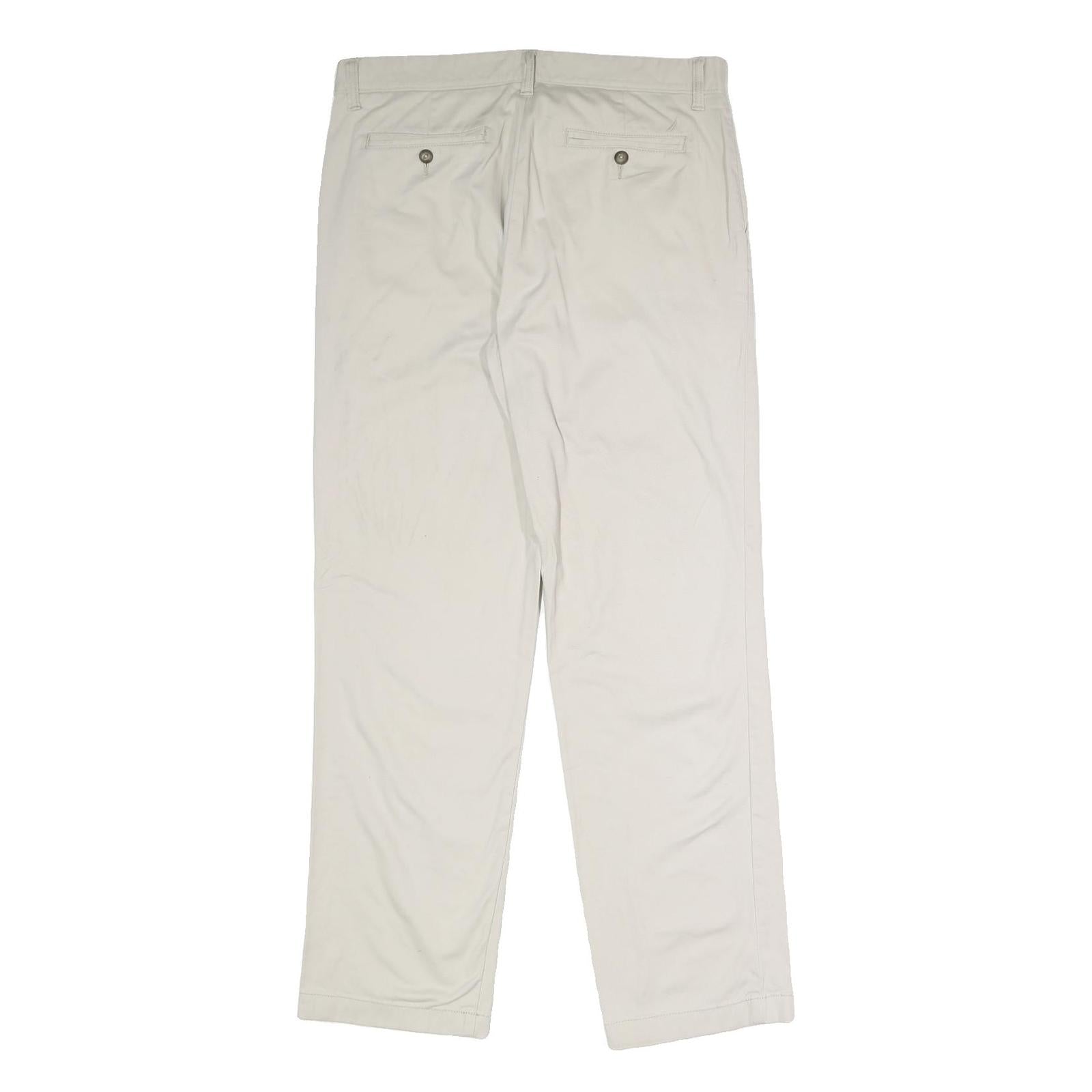 NAUTICA Mens Classic Beige Cotton Blend Trousers W34 L32 Zip Closure Comfortable