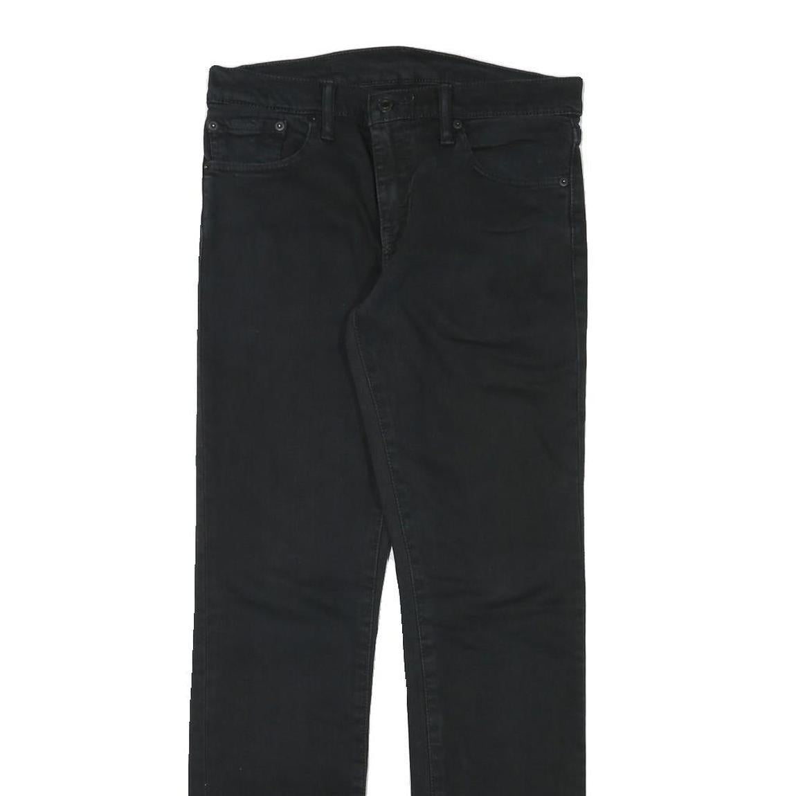 LEVI'S Mens Slim Black Denim Jeans W29 L30 Zip Closure Casual Style