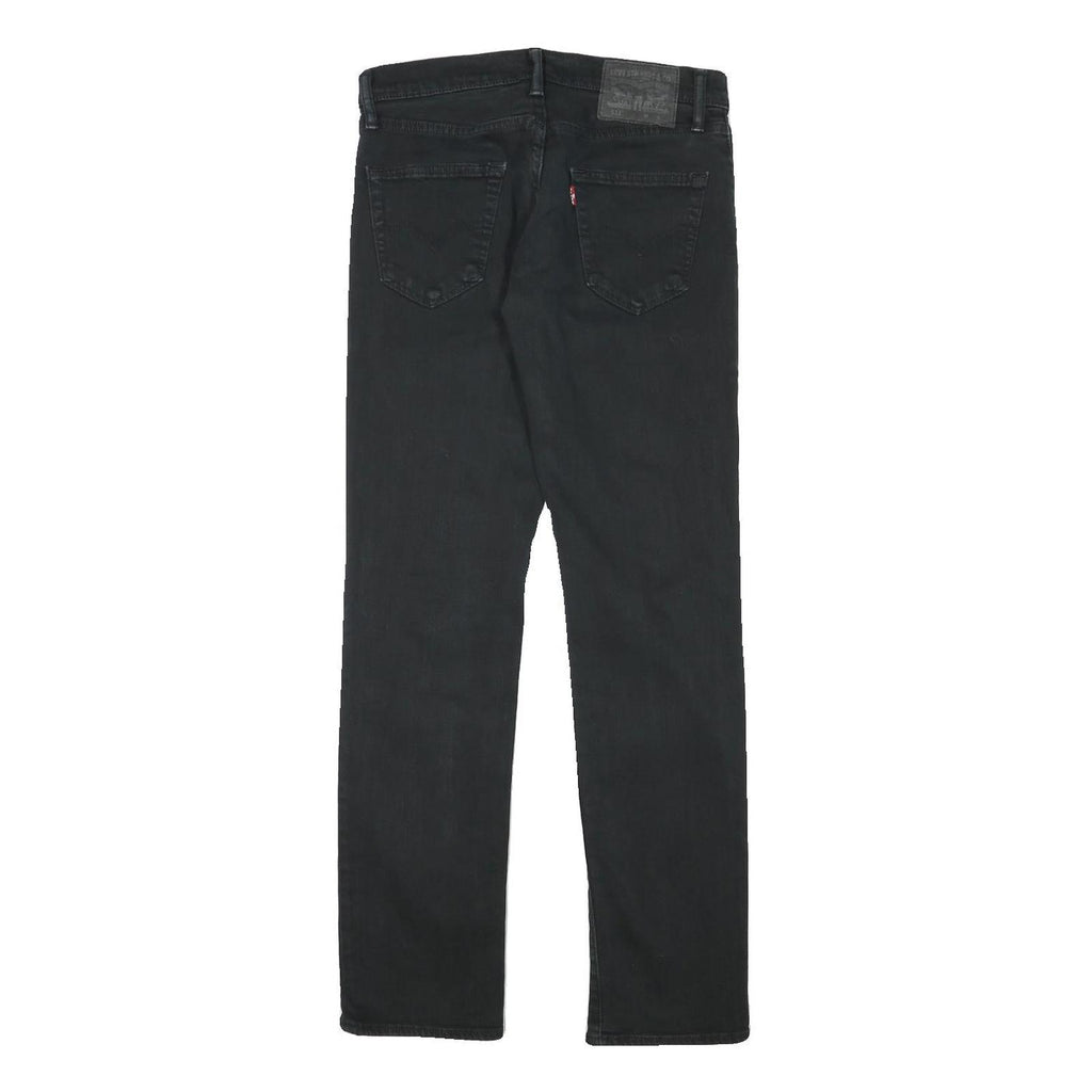 LEVI'S Mens Slim Black Denim Jeans W29 L30 Zip Closure Casual Style