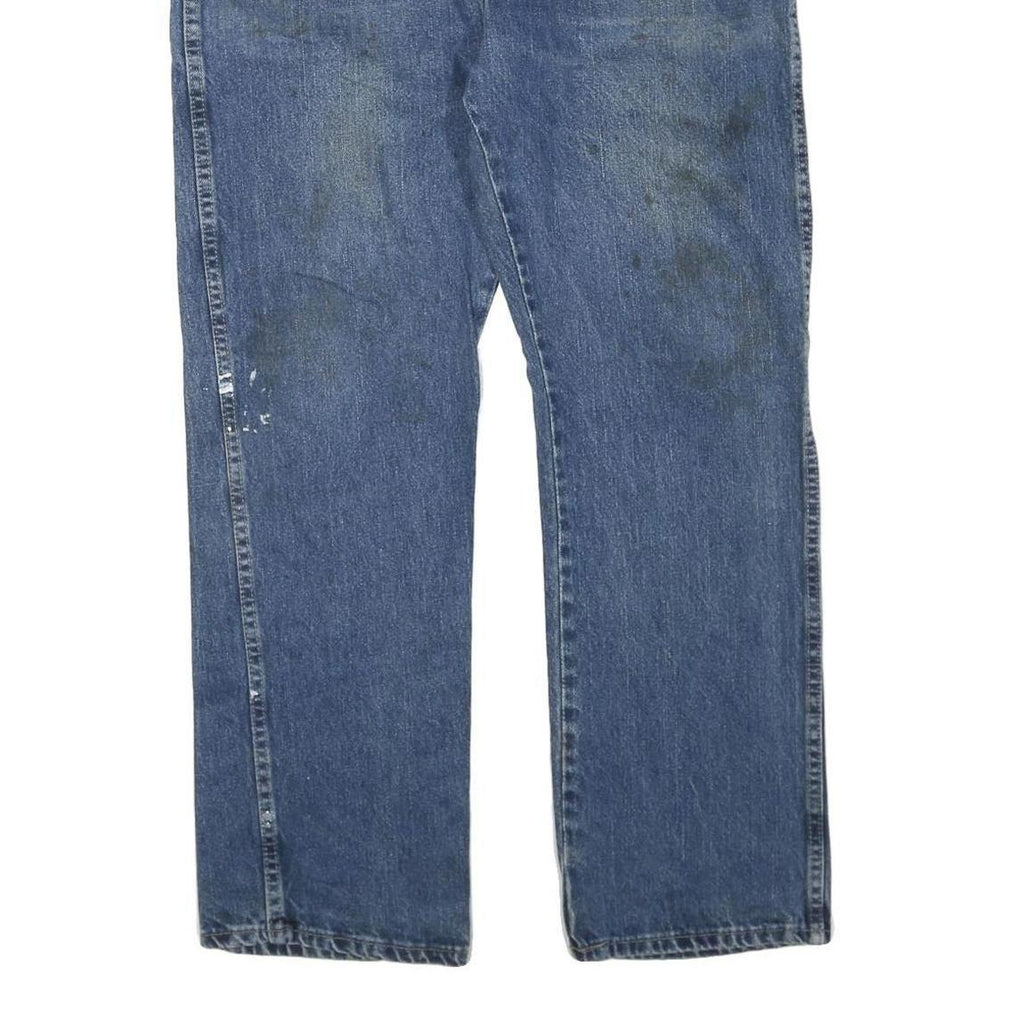 DICKIES Mens Blue Regular Fit Straight Denim Jeans W40 L32 Workwear Durable Zip