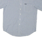 CHAPS Mens Blue & White Check Shirt L Short Sleeve Cotton Blend Casual