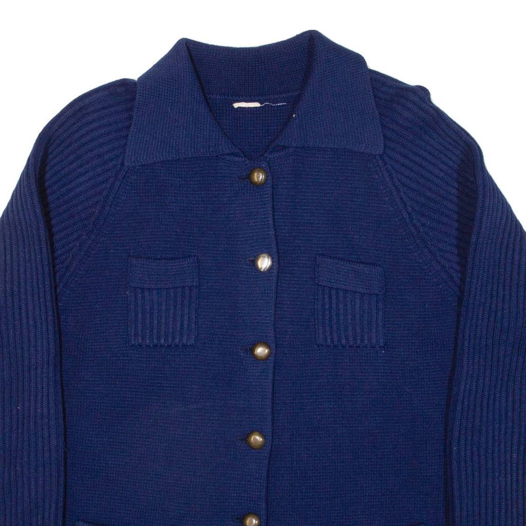 Womens Cardigan Blue Cable Knit M