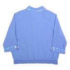 GRAFF Womens Blue Floral Printed Top 3/4 Sleeve Collared L Button Fastening