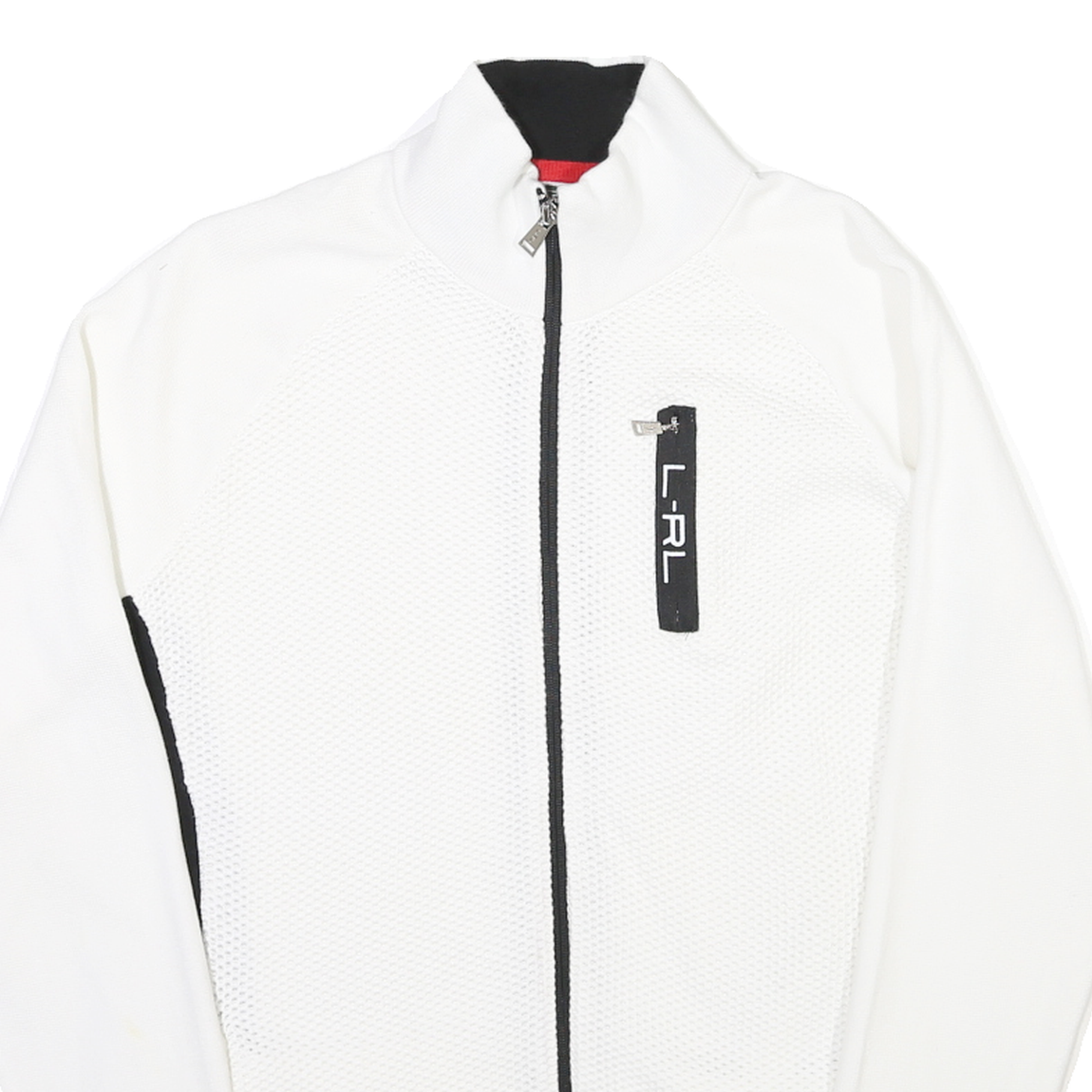 LAUREN RALPH LAUREN Womens White & Black Plain Cotton Blend Pullover Zip XL