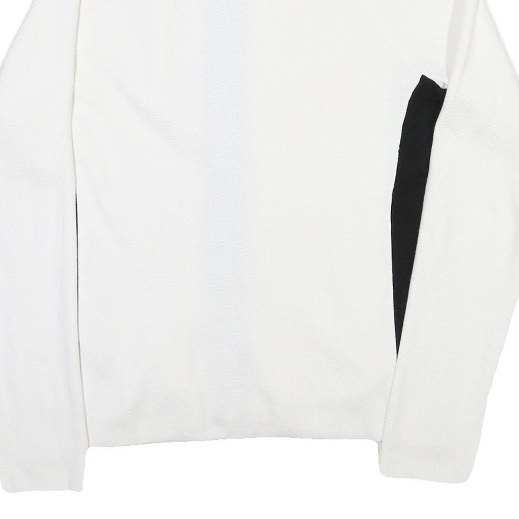 LAUREN RALPH LAUREN Womens White & Black Plain Cotton Blend Pullover Zip XL