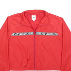 VANS Womens Red Zip Jacket XS Polyester Blend Plain Logo Tape Sport Casual