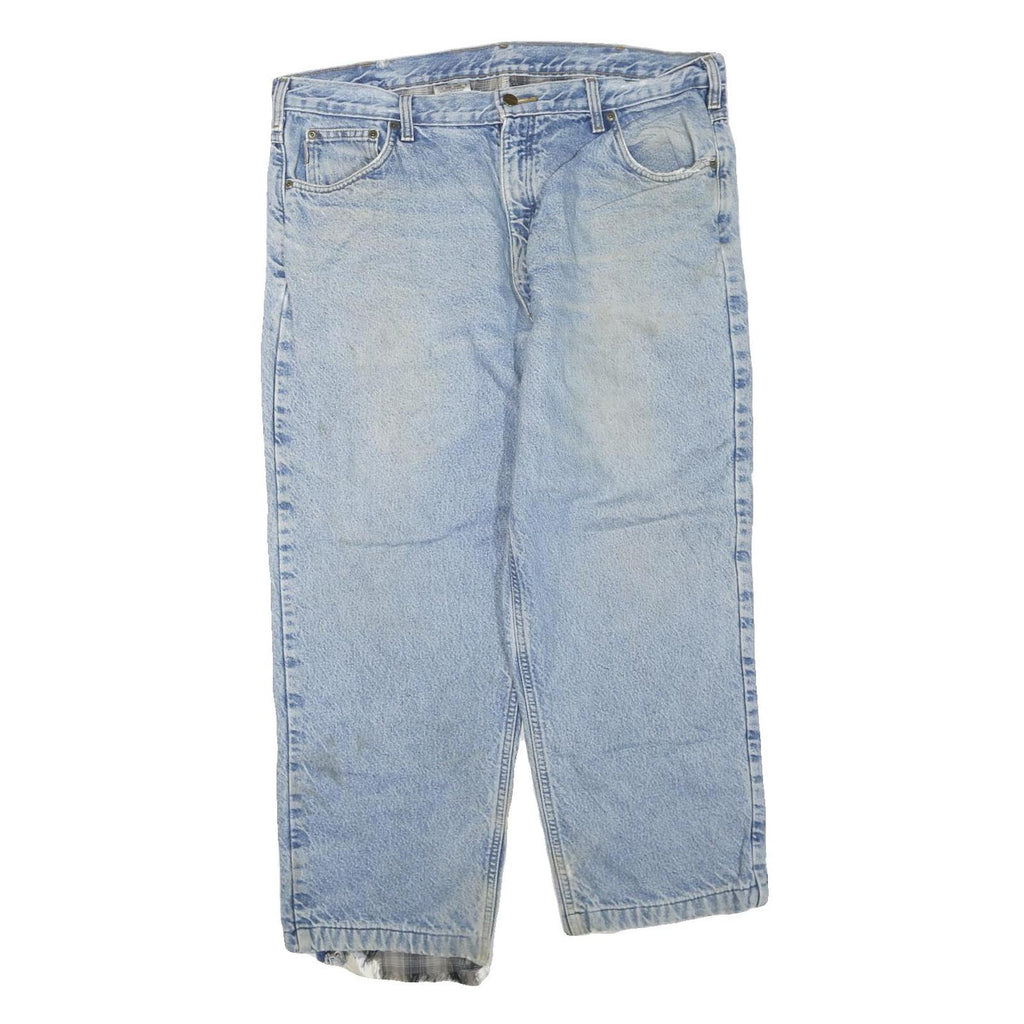 CARHARTT Mens Regular Fit Light Blue Denim Jeans W40 L25 Zip Closure Casual