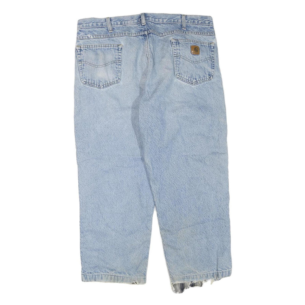 CARHARTT Mens Regular Fit Light Blue Denim Jeans W40 L25 Zip Closure Casual