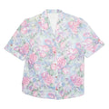 Womens Printed Blouse Pink V-Neck Floral XL