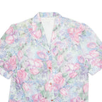 Womens Printed Blouse Pink V-Neck Floral XL