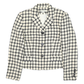 ANTTAYLOR Womens Black & White Check Wool Blazer Jacket UK 4 Button Closure