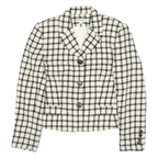ANTTAYLOR Womens Black & White Check Wool Blazer Jacket UK 4 Button Closure
