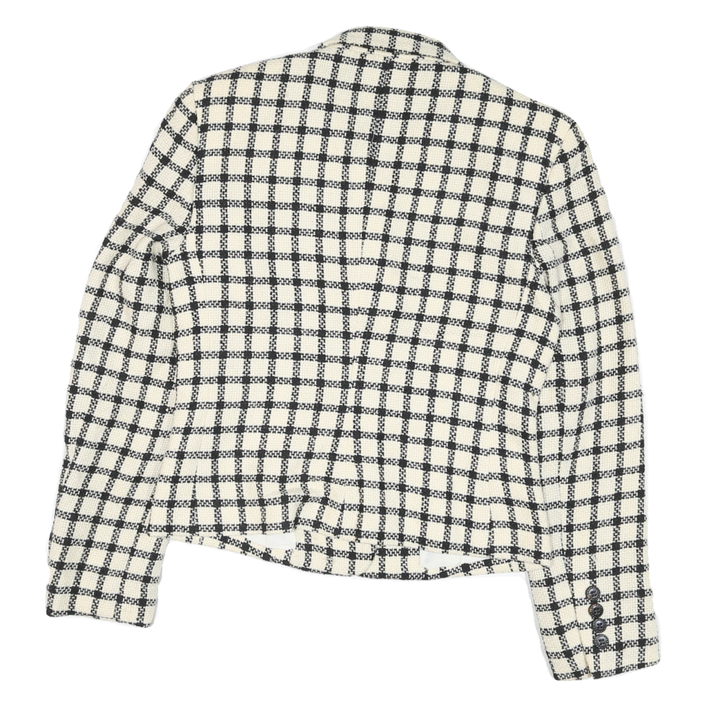 ANTTAYLOR Womens Black & White Check Wool Blazer Jacket UK 4 Button Closure