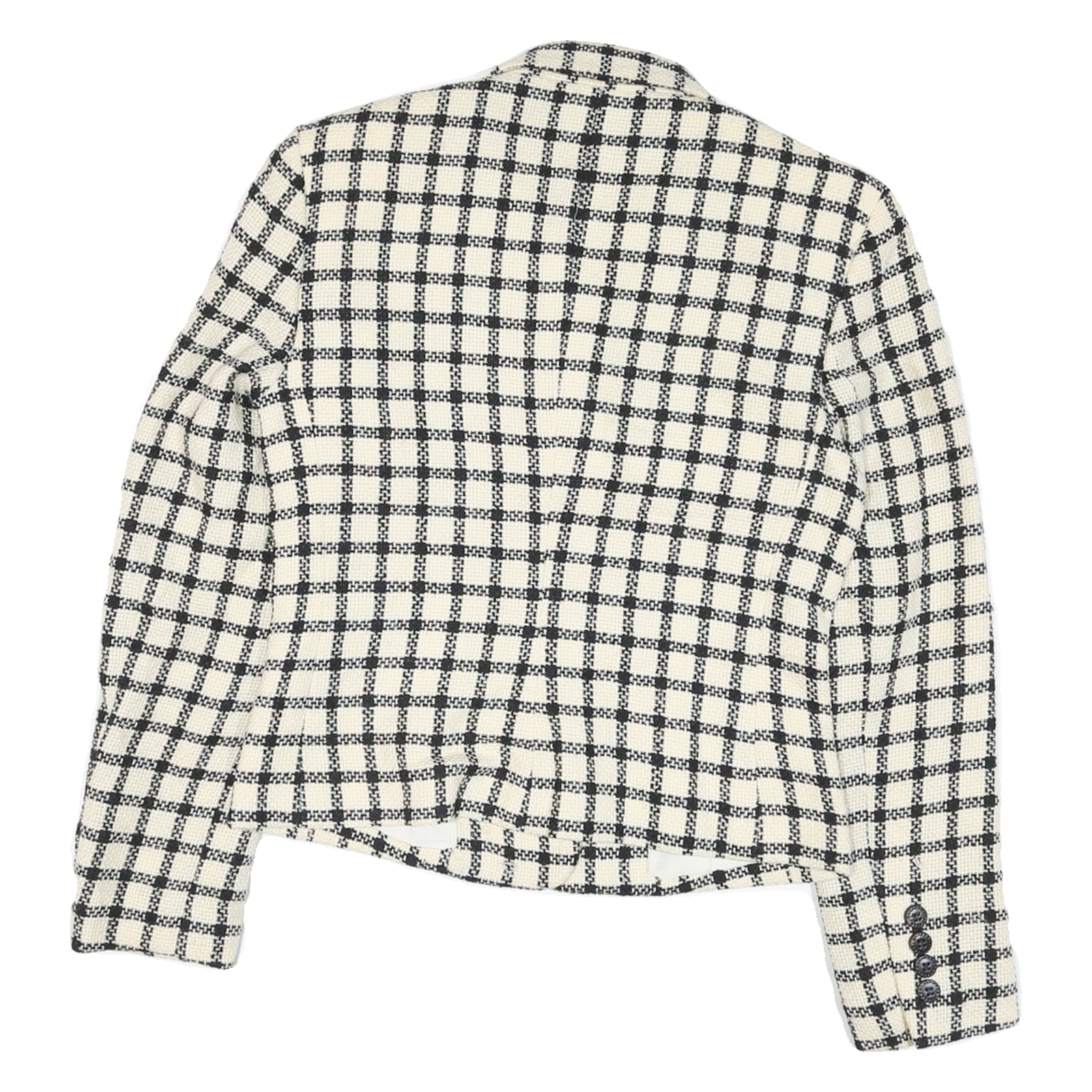 ANTTAYLOR Womens Black & White Check Wool Blazer Jacket UK 4 Button Closure