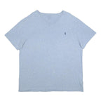 POLO RALPH LAUREN Mens Blue V-Neck T-Shirt XL Short Sleeve Cotton Classic Fit