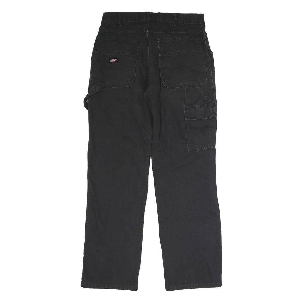 DICKIES Mens Regular Black Cotton Blend Jeans W32 L31 Button Closure Workwear