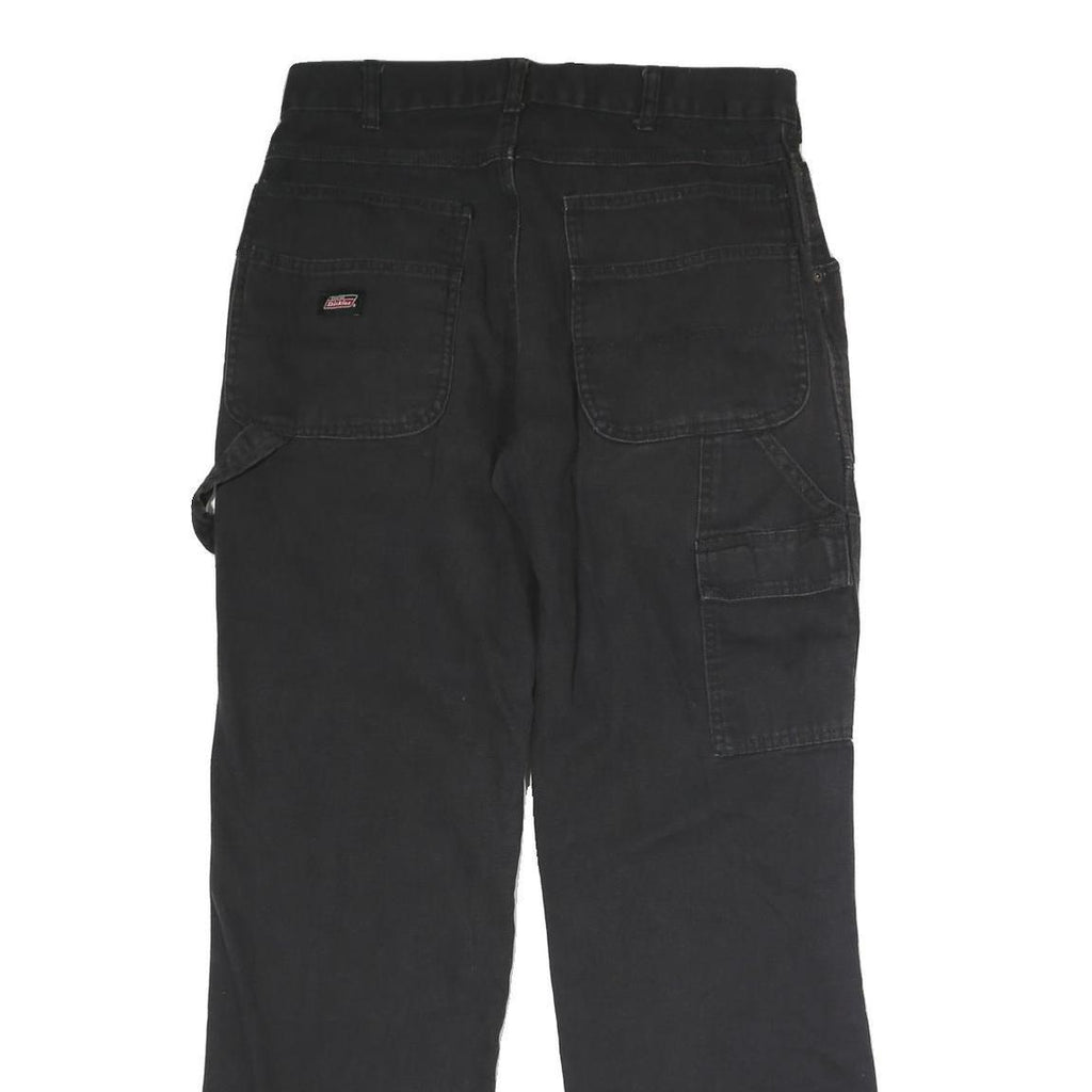 DICKIES Mens Regular Black Cotton Blend Jeans W32 L31 Button Closure Workwear