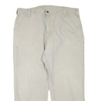 CARHARTT Mens Cotton Blend Beige Regular Straight Trousers W42 L30 Workwear