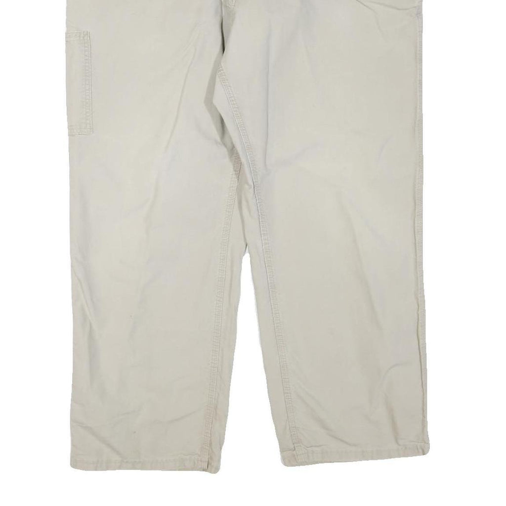 CARHARTT Mens Cotton Blend Beige Regular Straight Trousers W42 L30 Workwear