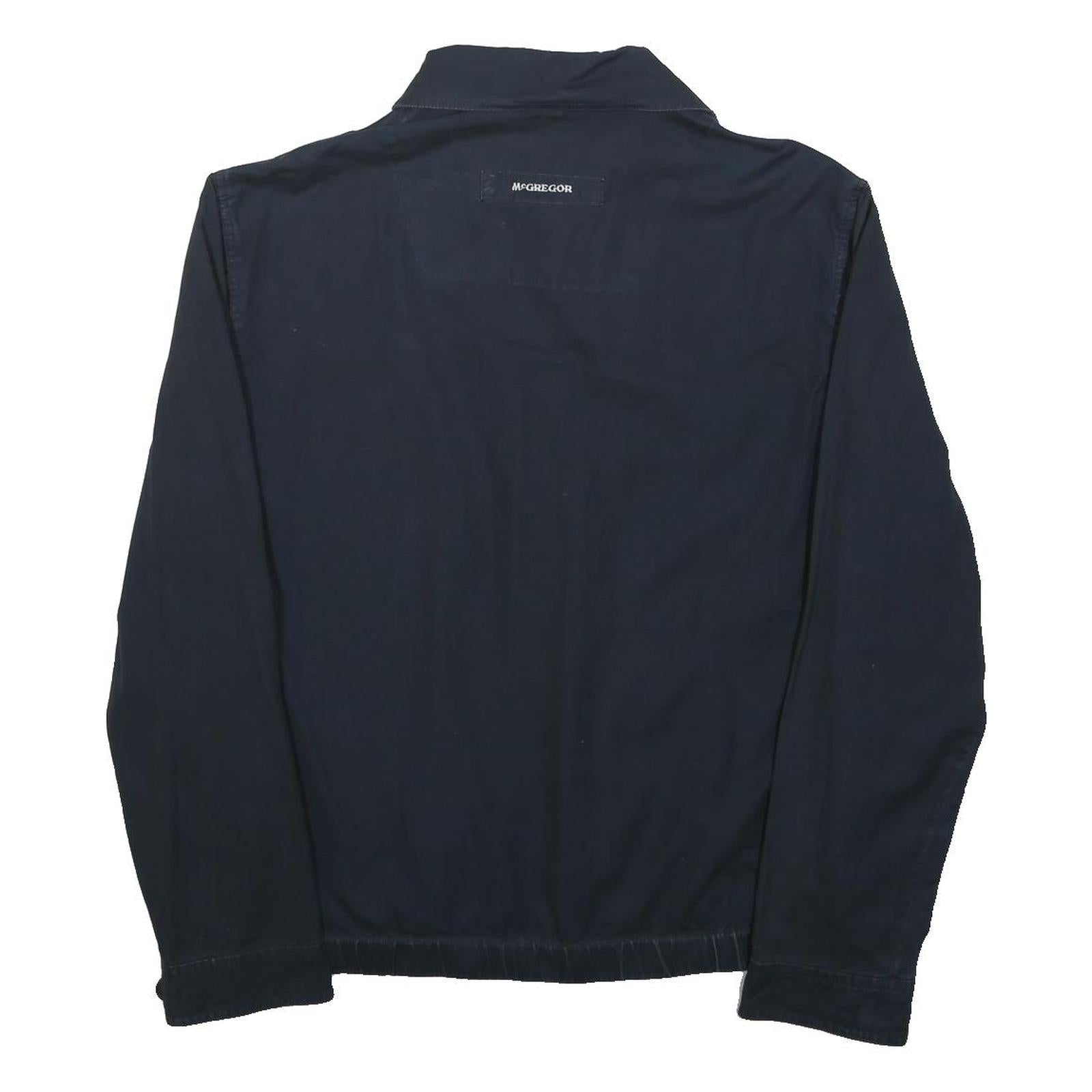 MCGREGOR Mens Navy Blue Classic Cotton Blend Zip Jacket S Casual Outerwear