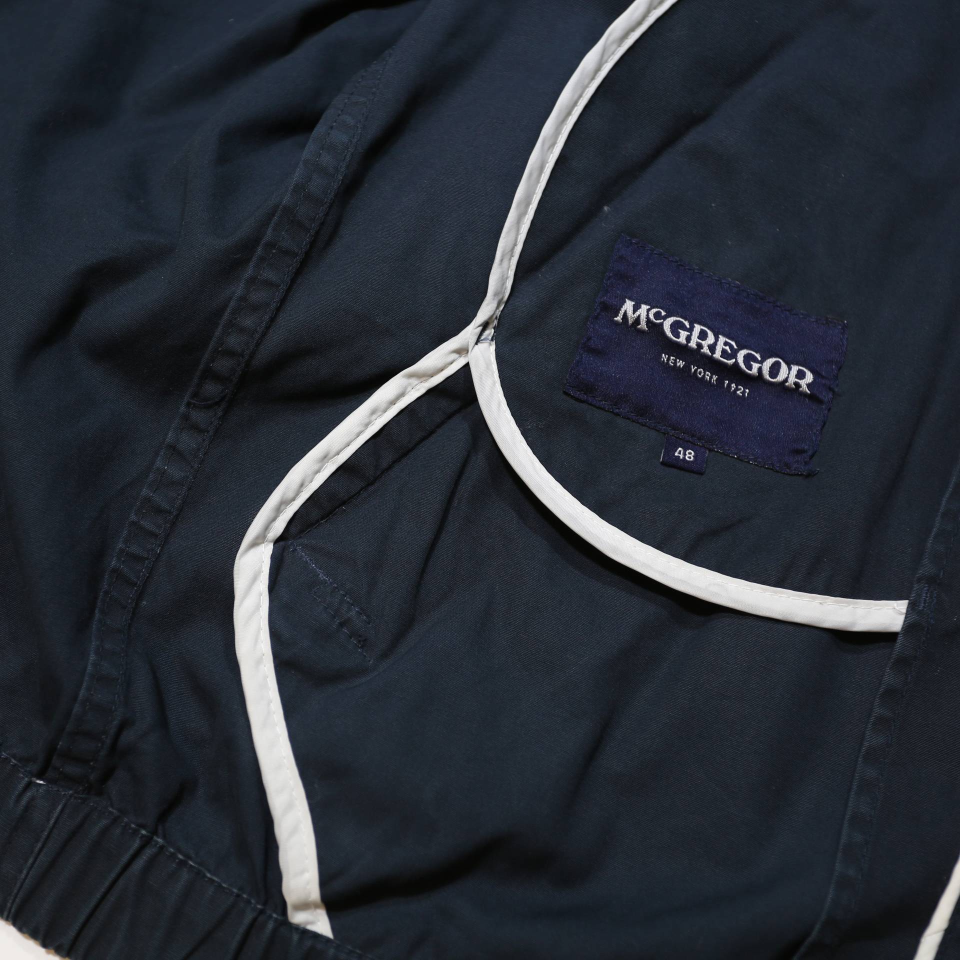 MCGREGOR Mens Navy Blue Classic Cotton Blend Zip Jacket S Casual Outerwear