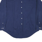 NAUTICA Mens Blue Cotton Blend Button Down Shirt L Classic Fit Long Sleeve